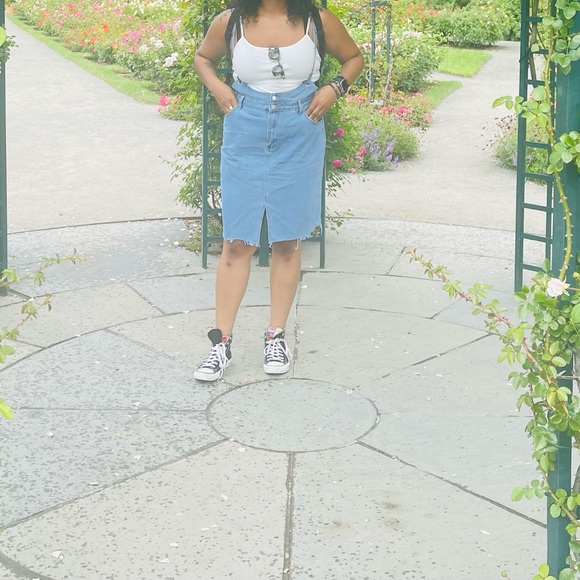 Plus Criss Cross Back Suspender Denim Dress from Shein - Picture 7 of 7